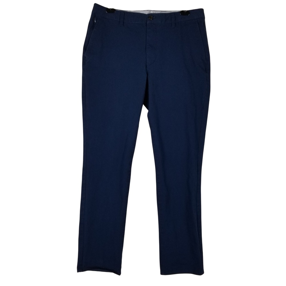 Bonobos Chinos Men 34/32 Navy Blue Stretch Cotton Tailored Slim Trousers